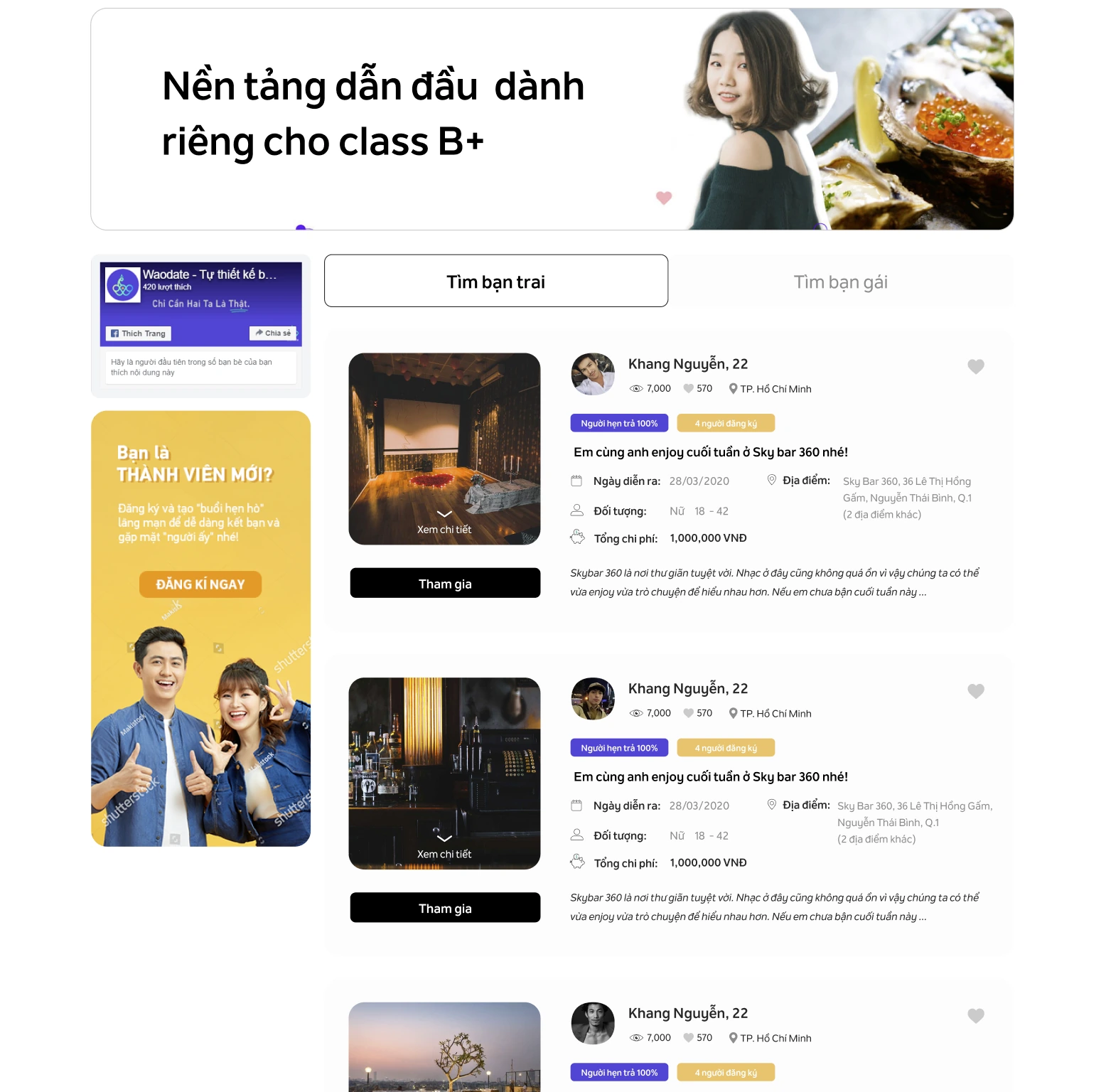 Waodate consumer social web platform